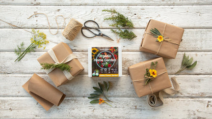 Indoor Edible Flower Garden Kit - Certified Organic Non GMO - Soil, Peat Pots, 5 Seeds Borage, Sunflower, Thai Basil, Dill, Nasturtium