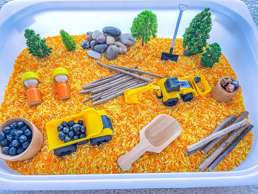 Deluxe Construction Sensory Bin, Construction Sensory, Taste Safe, Montessori