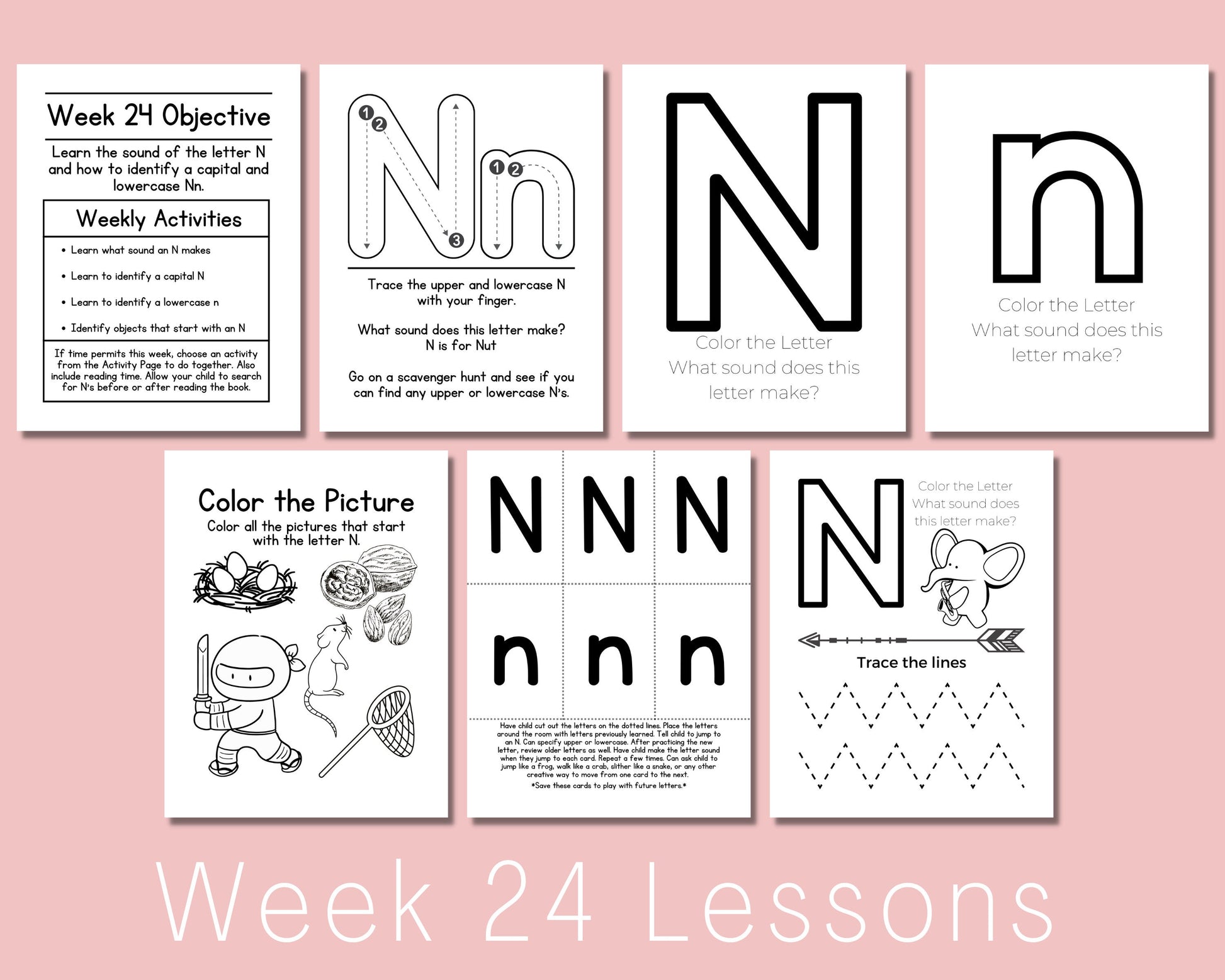 Preschool Curriculum Printable for Homeschool, teach letters, numbers, colors and phone number at home program