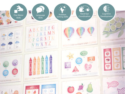 Busy Book Printable Toddler Activities Montessori Homeschool Resources Preschool Pre-K Kids Learning Materials