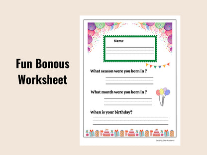 Seasons Printable for kids, Months of the Year Matching Game, Four Seasons busy book, Montessori Printable homeschool Preschool Kindergarten
