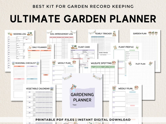 Gardening Planner Printable, Garden Planner, Plant Planner, Garden Journal, Garden Organizer, Plants Records, Gardening Logbook, A4, Letter