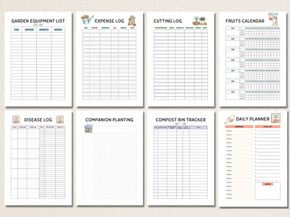 Gardening Planner Printable, Garden Planner, Plant Planner, Garden Journal, Garden Organizer, Plants Records, Gardening Logbook, A4, Letter