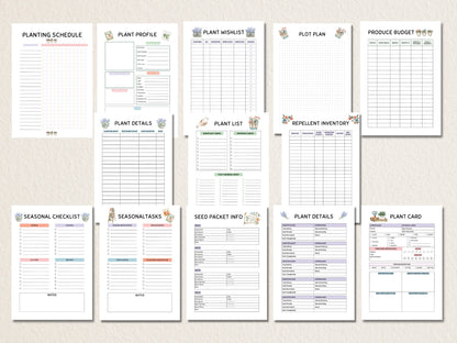 Gardening Planner Printable, Garden Planner, Plant Planner, Garden Journal, Garden Organizer, Plants Records, Gardening Logbook, A4, Letter