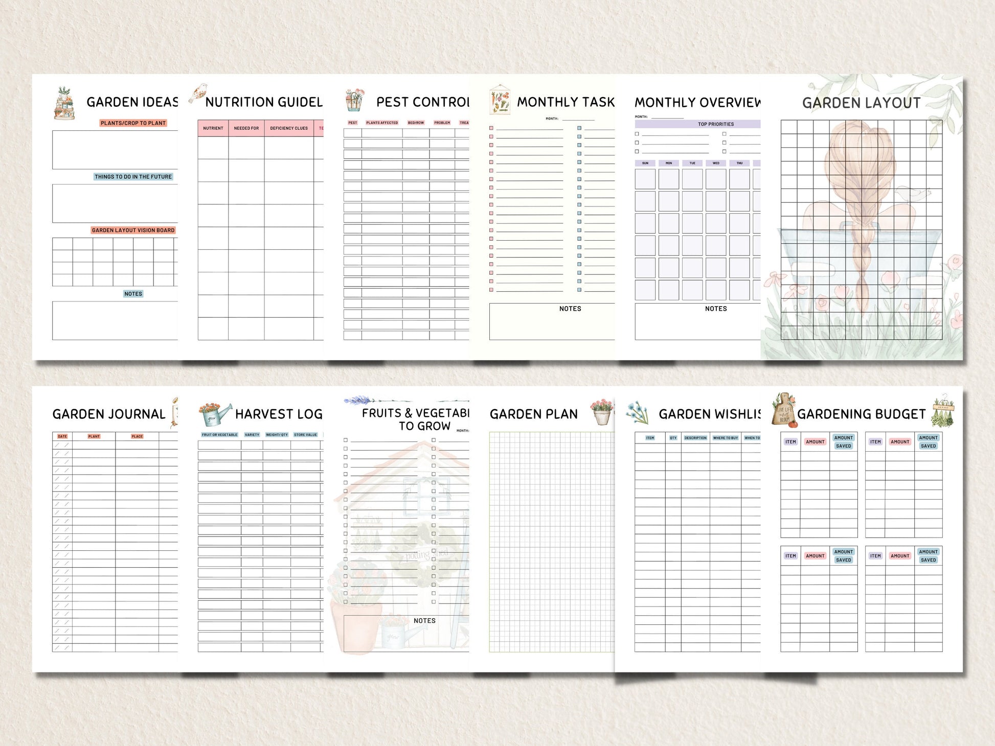 Gardening Planner Printable, Garden Planner, Plant Planner, Garden Journal, Garden Organizer, Plants Records, Gardening Logbook, A4, Letter