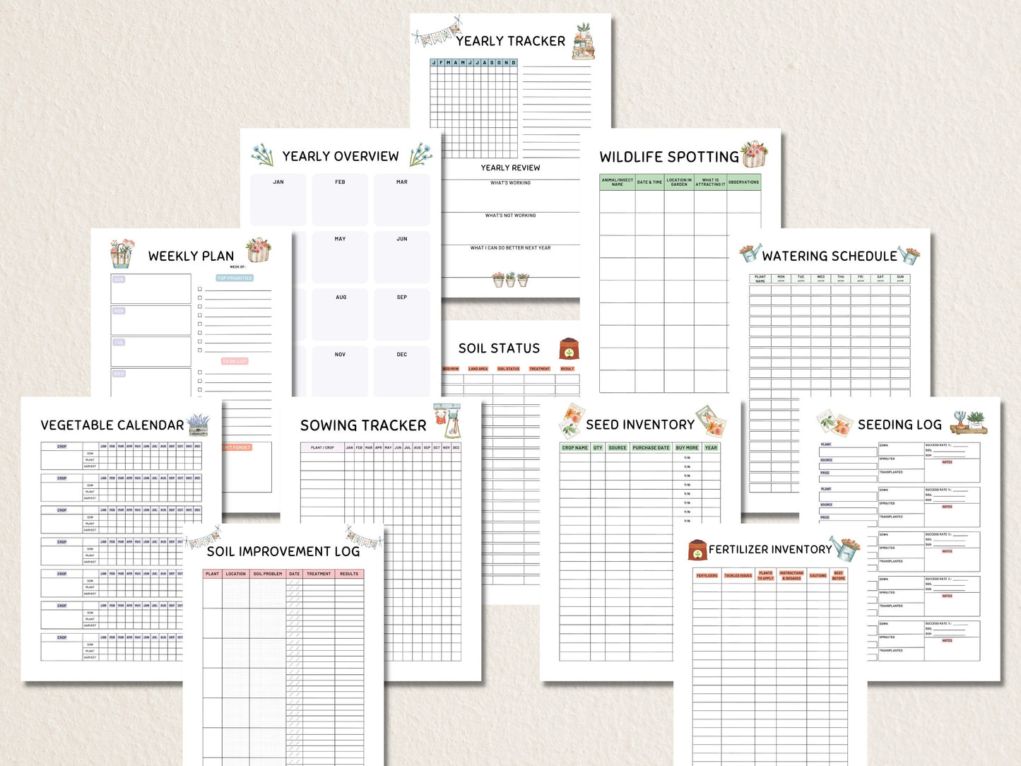 Gardening Planner Printable, Garden Planner, Plant Planner, Garden Journal, Garden Organizer, Plants Records, Gardening Logbook, A4, Letter