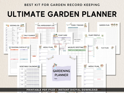 Gardening Planner Printable, Garden Planner, Plant Planner, Garden Journal, Garden Organizer, Plants Records, Gardening Logbook, A4, Letter