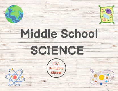 Middle School Science Bundle | Digital Downloads | Printable Sheets | Learning Fun For Middle School