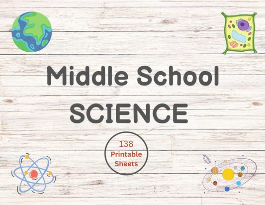 Middle School Science Bundle | Digital Downloads | Printable Sheets | Learning Fun For Middle School