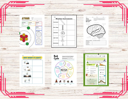 Middle School Science Bundle | Digital Downloads | Printable Sheets | Learning Fun For Middle School