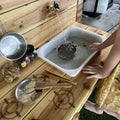Outdoor cedar mud kitchen sensory play table – photo 4