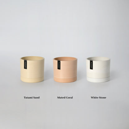 3" Mini Planters | Set of 3 Planters with Drainage Hole & Saucers | Small Cactus Planter | Ceramic Imitation | Indoor Planter Houseplant Pot