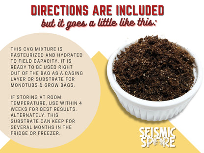 Seismic Spore CVG Mushroom Substrate: Coir, Vermiculite, Gypsum Mix - 5 lbs