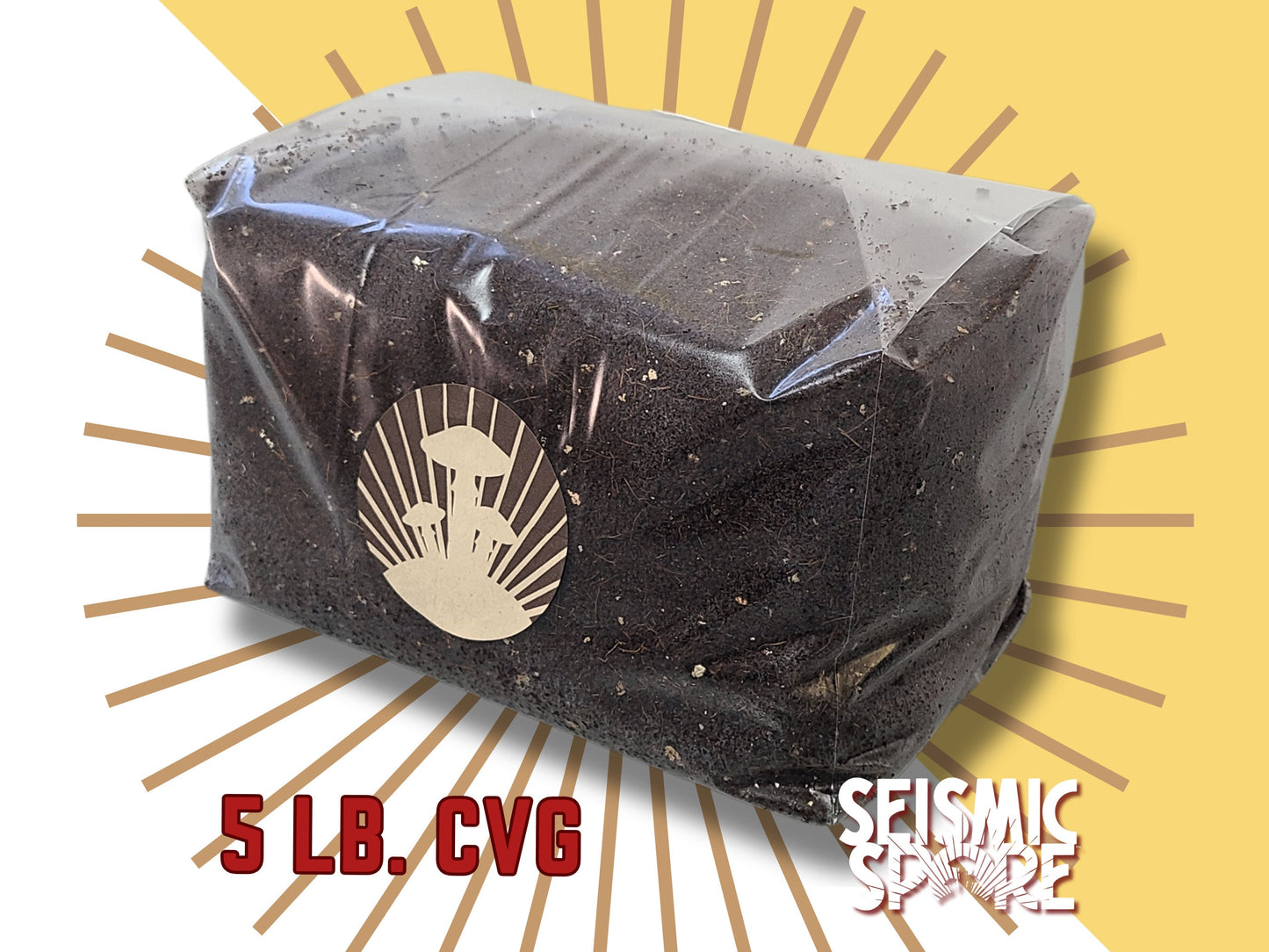Seismic Spore CVG Mushroom Substrate: Coir, Vermiculite, Gypsum Mix - 5 lbs