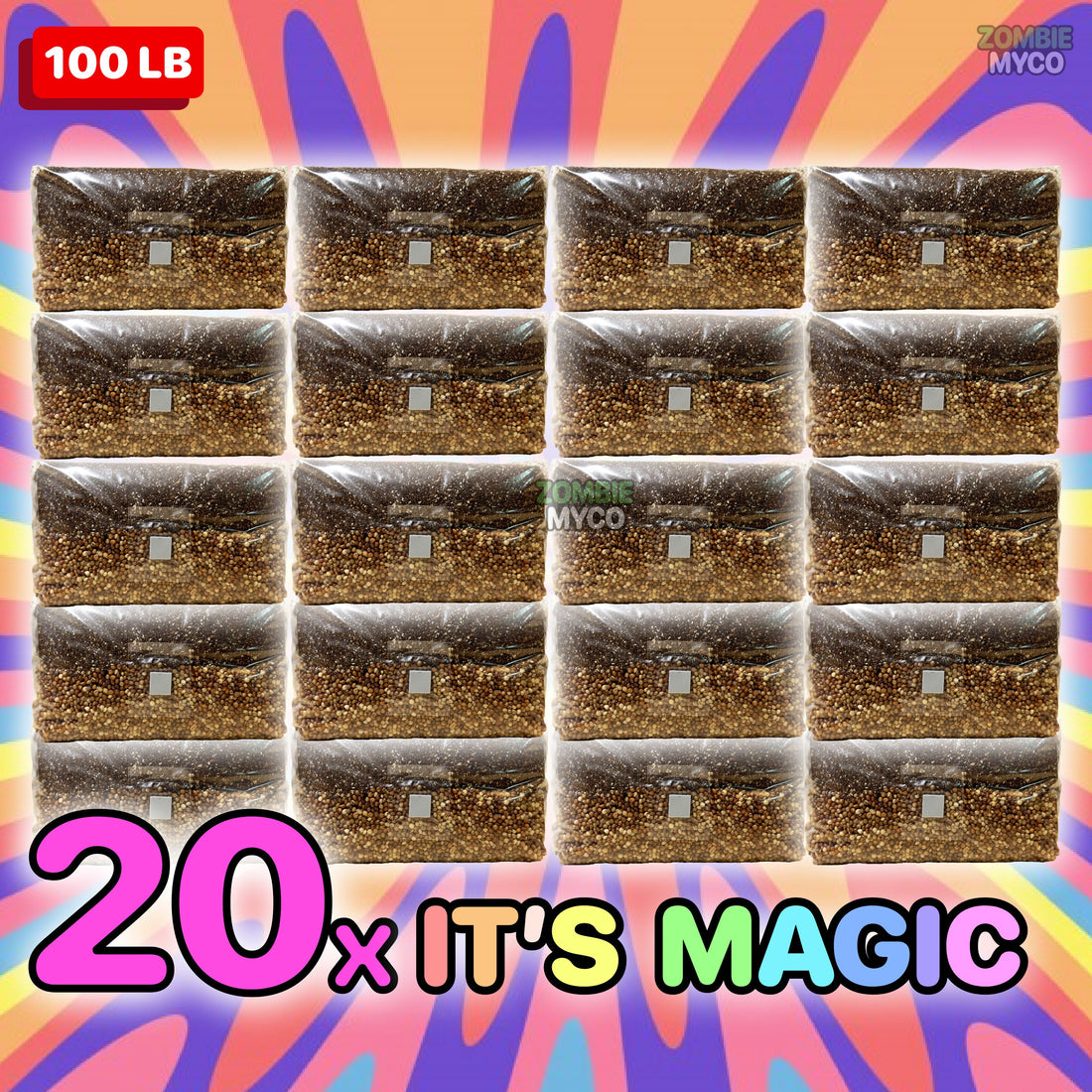 20x "IT'S MAGIC" Mushroom All In One Grow Bag - 100lb - 20 PACK!!