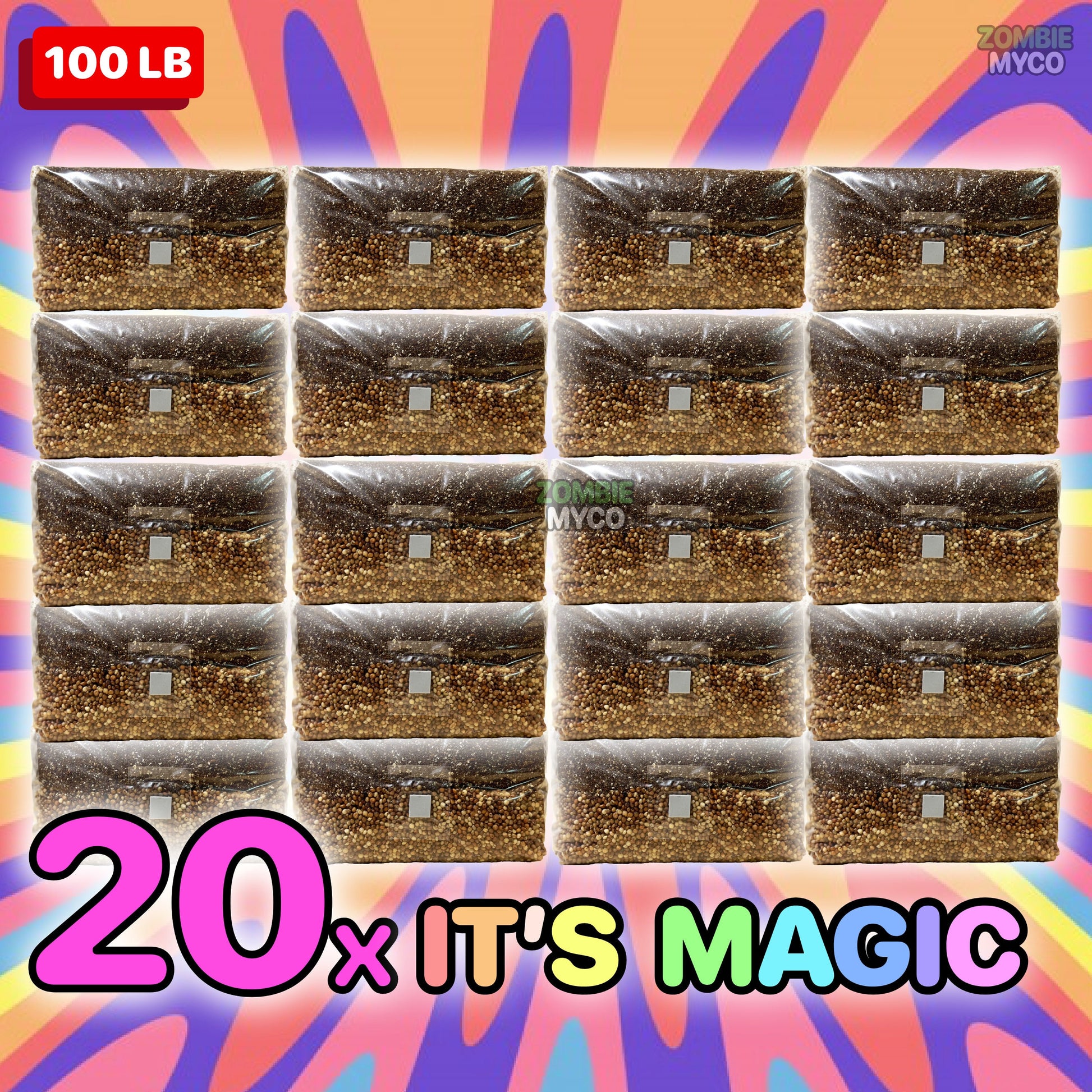 20x "IT'S MAGIC" Mushroom All In One Grow Bag - 100lb - 20 PACK!!