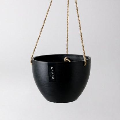 Hanging Planter Pot with Drainage Hole | Indoor Hanging Pots| 8" or 12" Succulent Plant Pot | Imitation Concrete Ceramic Hanging Planter Pot