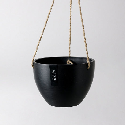 Hanging Planter Pot with Drainage Hole | Indoor Hanging Pots| 8" or 12" Succulent Plant Pot | Imitation Concrete Ceramic Hanging Planter Pot