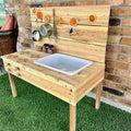 Outdoor cedar mud kitchen sensory play table – photo 1