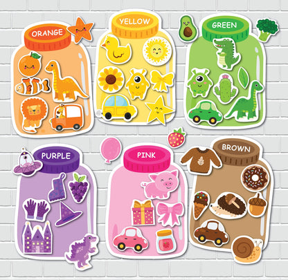 Color Matching Activity for Kids, Toddler Color Printables, Montessori Materials, Homeschool Preschool Curriculum