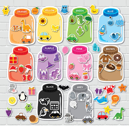 Color Matching Activity for Kids, Toddler Color Printables, Montessori Materials, Homeschool Preschool Curriculum