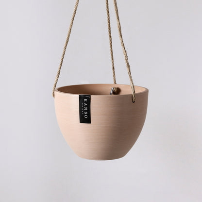Hanging Planter Pot with Drainage Hole | Indoor Hanging Pots| 8" or 12" Succulent Plant Pot | Imitation Concrete Ceramic Hanging Planter Pot