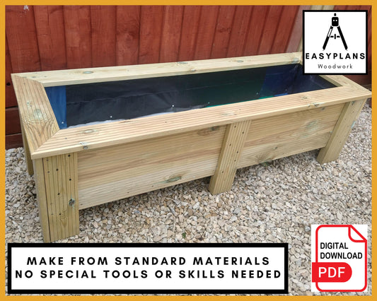 Raised Bed Planter Plans: DIY Decking Board Garden (PDF Pattern)