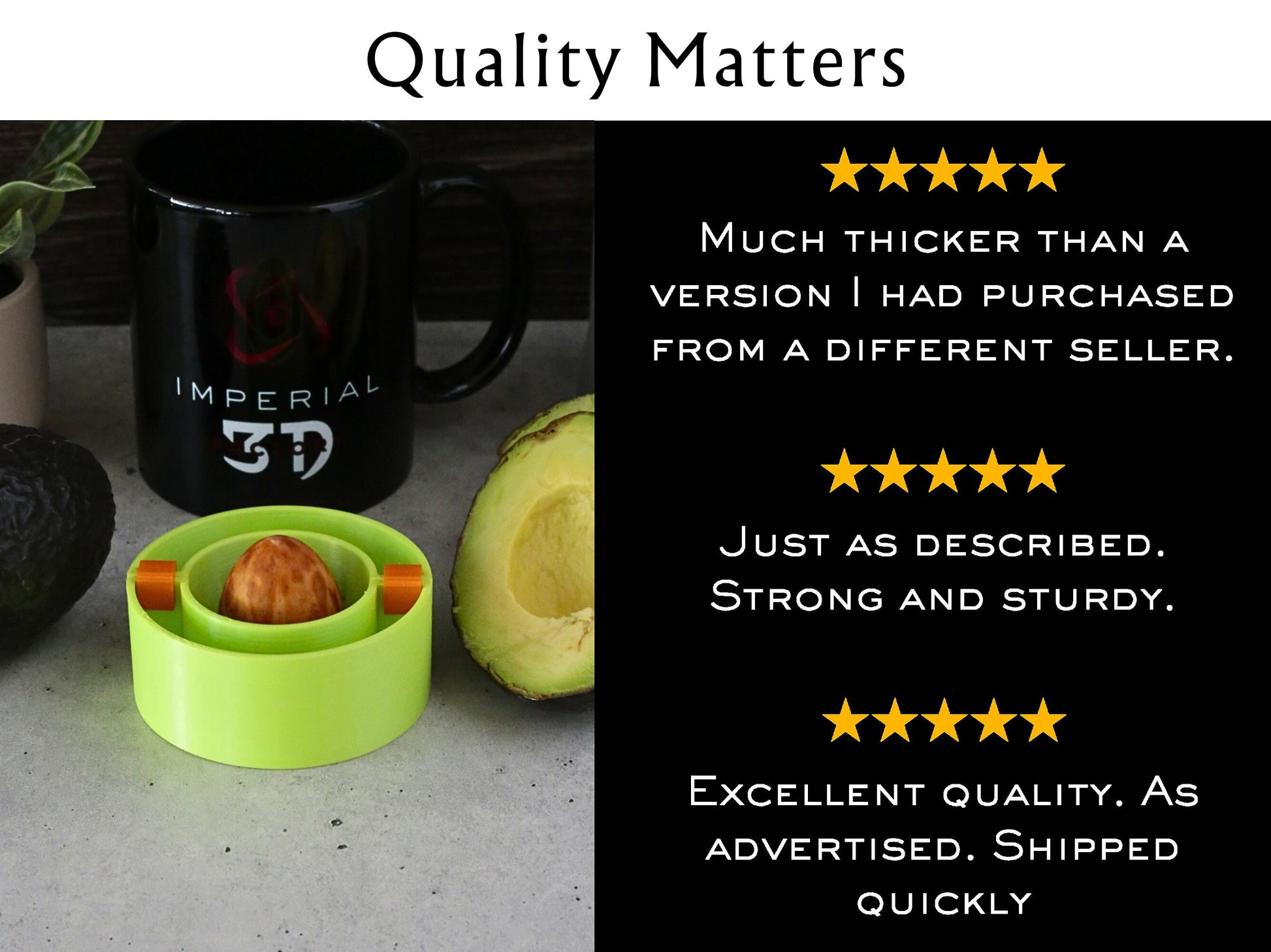 Floating Avocado Seed Grower | 2 Piece 3D Print Avocado Boat | Propagation Germination | Kitchen Hydroponics | Kratky | Indoor Gardening