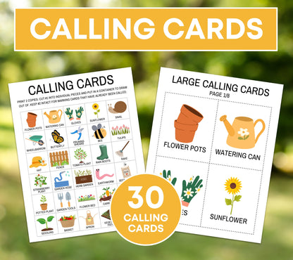 60 Gardening Bingo Cards Printable Game, Gardening Club Bingo Activity Kids Game, Spring Bingo Cards for Kids, Garden Party Bingo Board Game