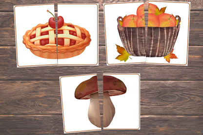 Fall Matching Toddler Activity,Autumn Matching, Montessori, Homeschool Resource, Pumpkins, Acorns, Woodland Creatures