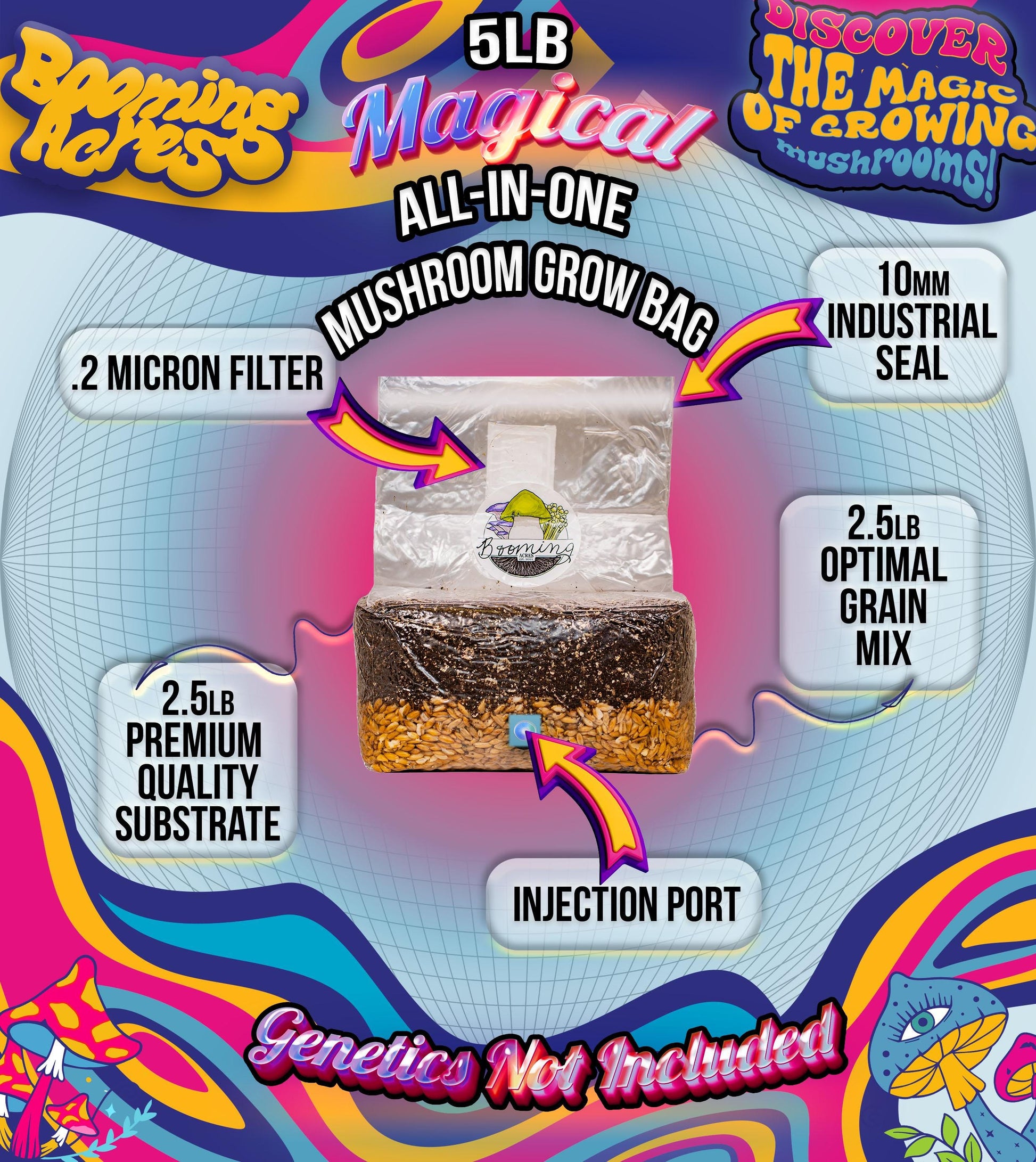 The Magical 5lb All-In-One Mushroom Grow Bag | FREE SHIPPING