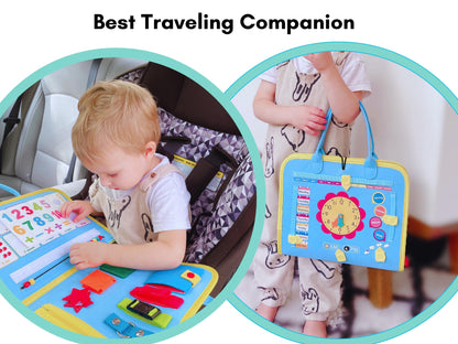 Toddler Busy Book Busy Board, Baby Montessori Toy Felt Book Toddler Gift, Quiet Book for 1 2 3 4 5 years old, Birthday Gifts Baby Boy Girl