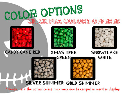 Christmas Colored Chick Pea Sensory Bin Filler | Christmas Sensory Bin, Christmas Play Kit, Sensory Play | *bin & toys not included