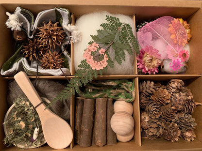 Kids Nature Sensory Crafting Boxes Montessori Waldorf Forest School Creative Play and Math