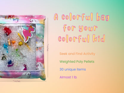 Bright Bag | Seek And Find Sensory Bags | I-Spy Game | Weighted Discovery Bags | Quiet Activity | Busy Bag | Fun For All Ages