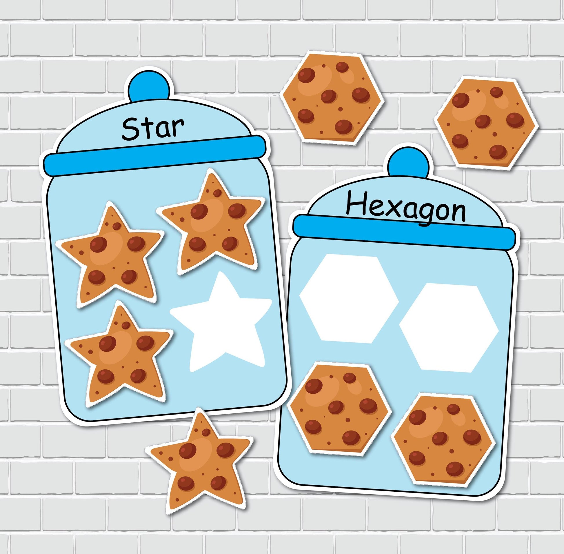 Cookie Jars Shapes Sorting Activity, 2D Shapes Matching Game, File Folder Games, Special Education, Preschool Learning Binder.