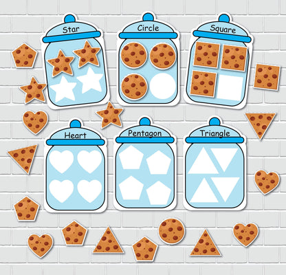 Cookie Jars Shapes Sorting Activity, 2D Shapes Matching Game, File Folder Games, Special Education, Preschool Learning Binder.