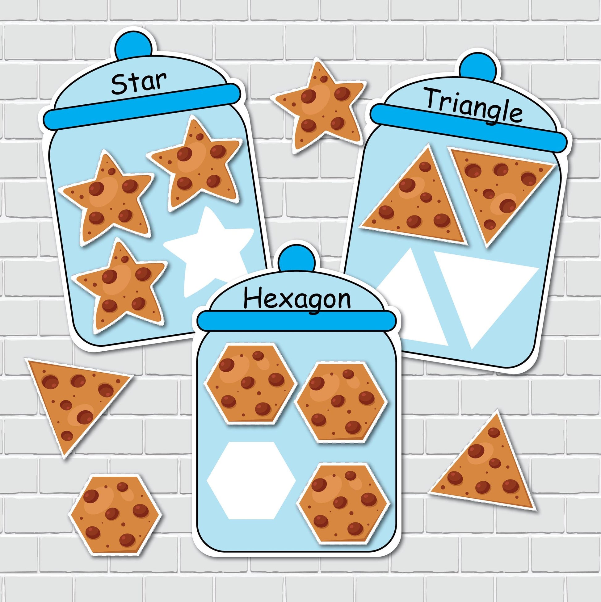 Cookie Jars Shapes Sorting Activity, 2D Shapes Matching Game, File Folder Games, Special Education, Preschool Learning Binder.