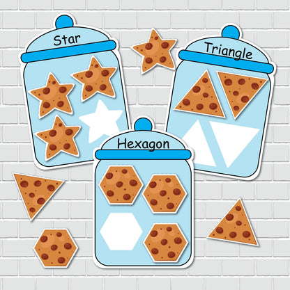 Cookie Jars Shapes Sorting Activity, 2D Shapes Matching Game, File Folder Games, Special Education, Preschool Learning Binder.