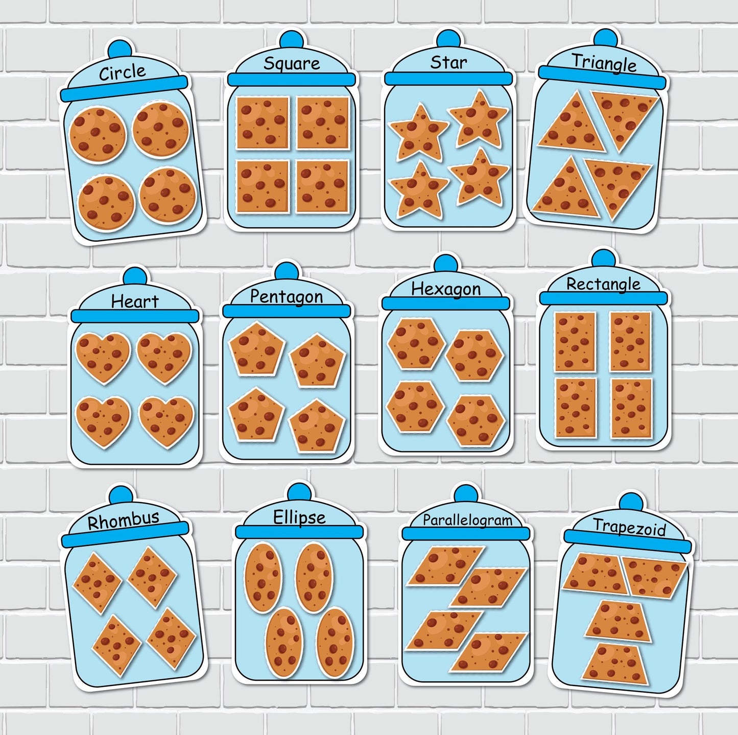 Cookie Jars Shapes Sorting Activity, 2D Shapes Matching Game, File Folder Games, Special Education, Preschool Learning Binder.