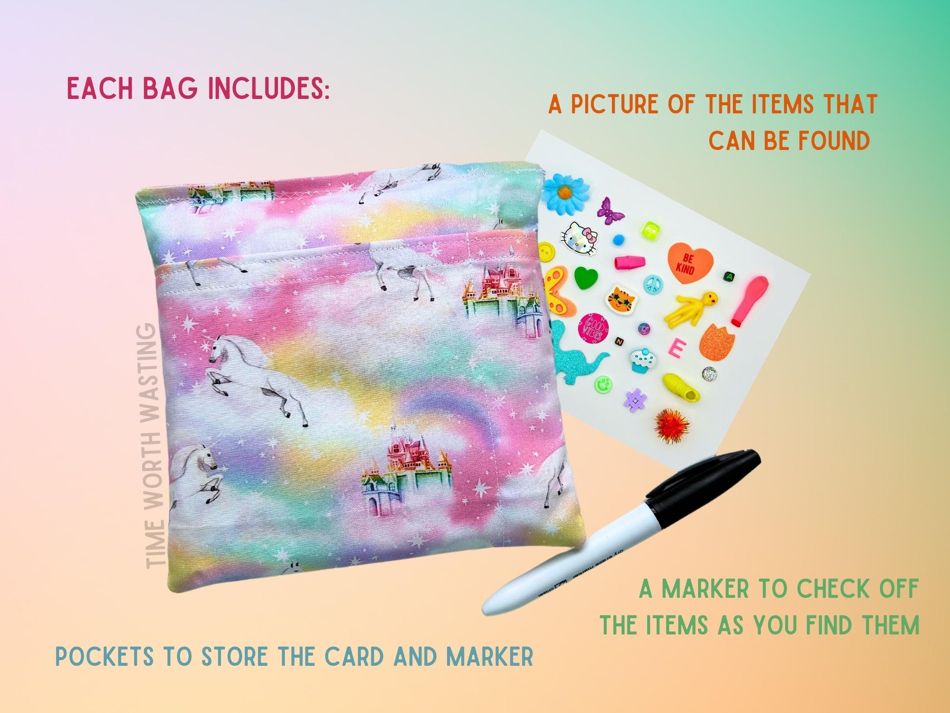 Bright Bag | Seek And Find Sensory Bags | I-Spy Game | Weighted Discovery Bags | Quiet Activity | Busy Bag | Fun For All Ages
