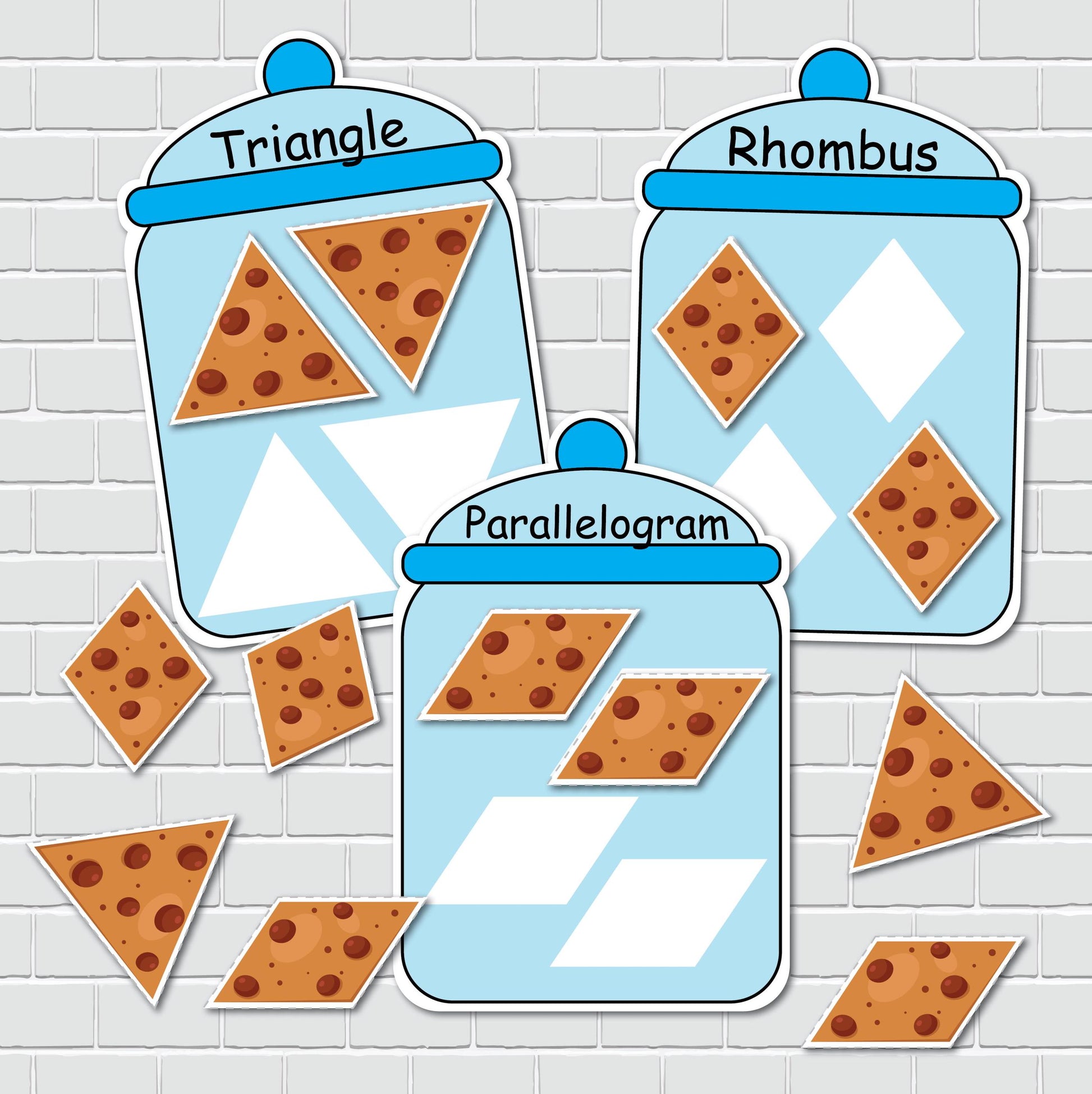 Cookie Jars Shapes Sorting Activity, 2D Shapes Matching Game, File Folder Games, Special Education, Preschool Learning Binder.