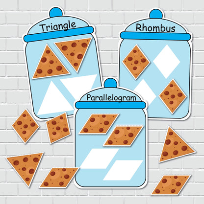 Cookie Jars Shapes Sorting Activity, 2D Shapes Matching Game, File Folder Games, Special Education, Preschool Learning Binder.