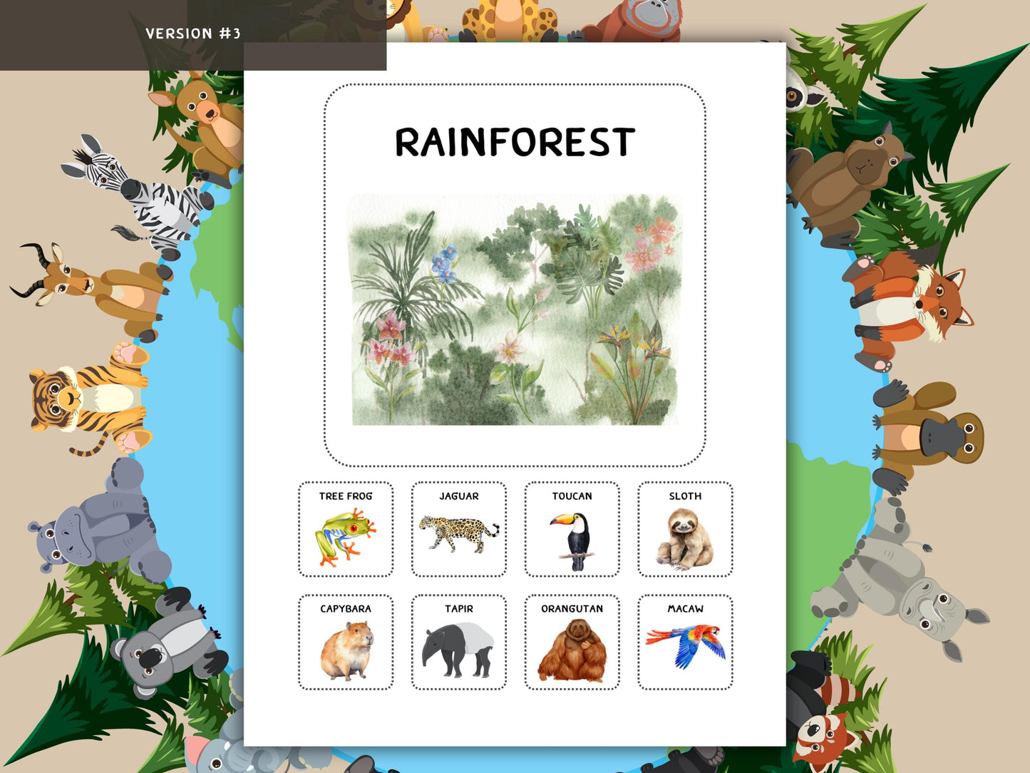 Animal Habitat Matching Game | Montessori Nature Activity Velcro | Preschool Learn Sort Cards | Printable Science Educational for Toddlers
