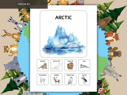 Animal Habitat Matching Game | Montessori Nature Activity Velcro | Preschool Learn Sort Cards | Printable Science Educational for Toddlers