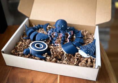 Sea Creature Fidget Toy Gift Box: Sensory Stress Relief Set
