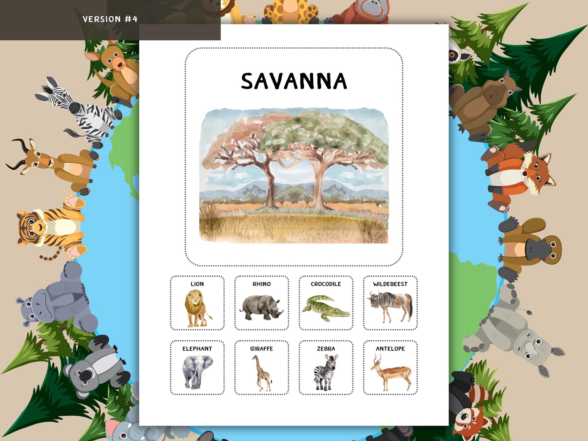 Animal Habitat Matching Game | Montessori Nature Activity Velcro | Preschool Learn Sort Cards | Printable Science Educational for Toddlers