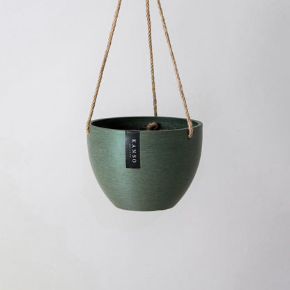 Hanging Planter Pot with Drainage Hole | Indoor Hanging Pots| 8" or 12" Succulent Plant Pot | Imitation Concrete Ceramic Hanging Planter Pot