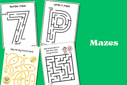 Preschool Pre-K Learning Bundle, 550 Pages, Activity Worksheets, Alphabet, Dot To Dot, Cutting, Puzzle, Tracing, Toddler Worksheets Workbook