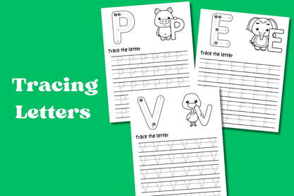 Preschool Pre-K Learning Bundle, 550 Pages, Activity Worksheets, Alphabet, Dot To Dot, Cutting, Puzzle, Tracing, Toddler Worksheets Workbook